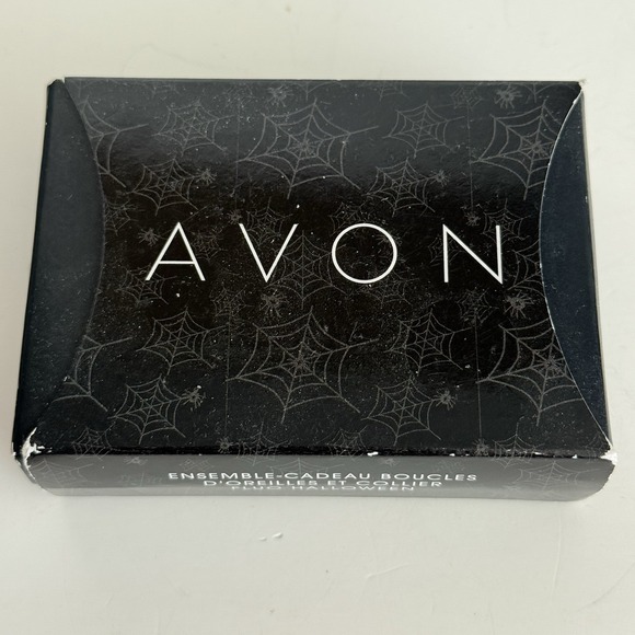 Avon Halloween Neon Black Cat/Spider Web Necklace & Earring Set. S9023 - Picture 3 of 4